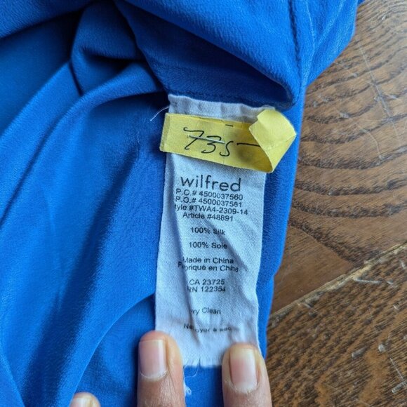 Wilfred 100% Silk Cress-Cross Open Back Blue Tank Top Womens Size S Fairy Grunge - Picture 4 of 8